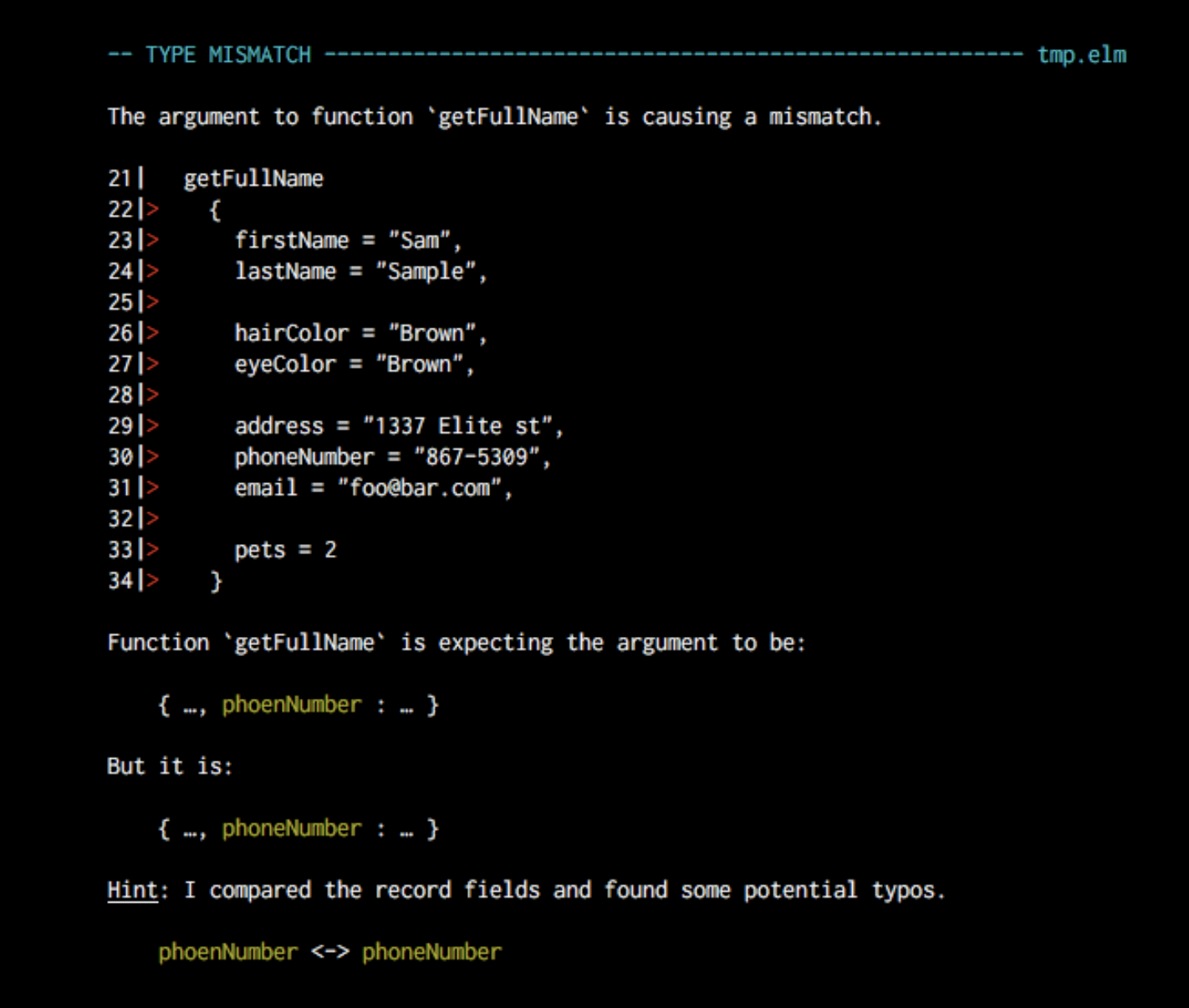 Elm error