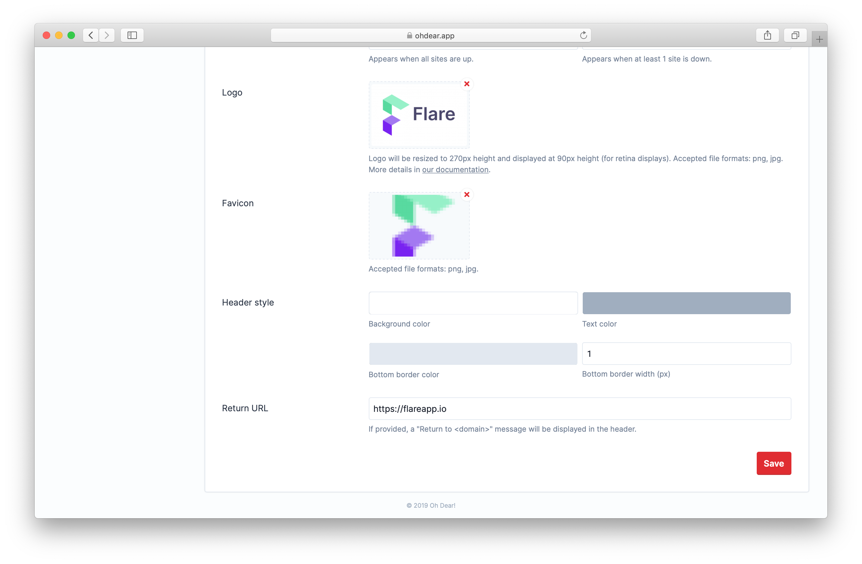Display settings bottom