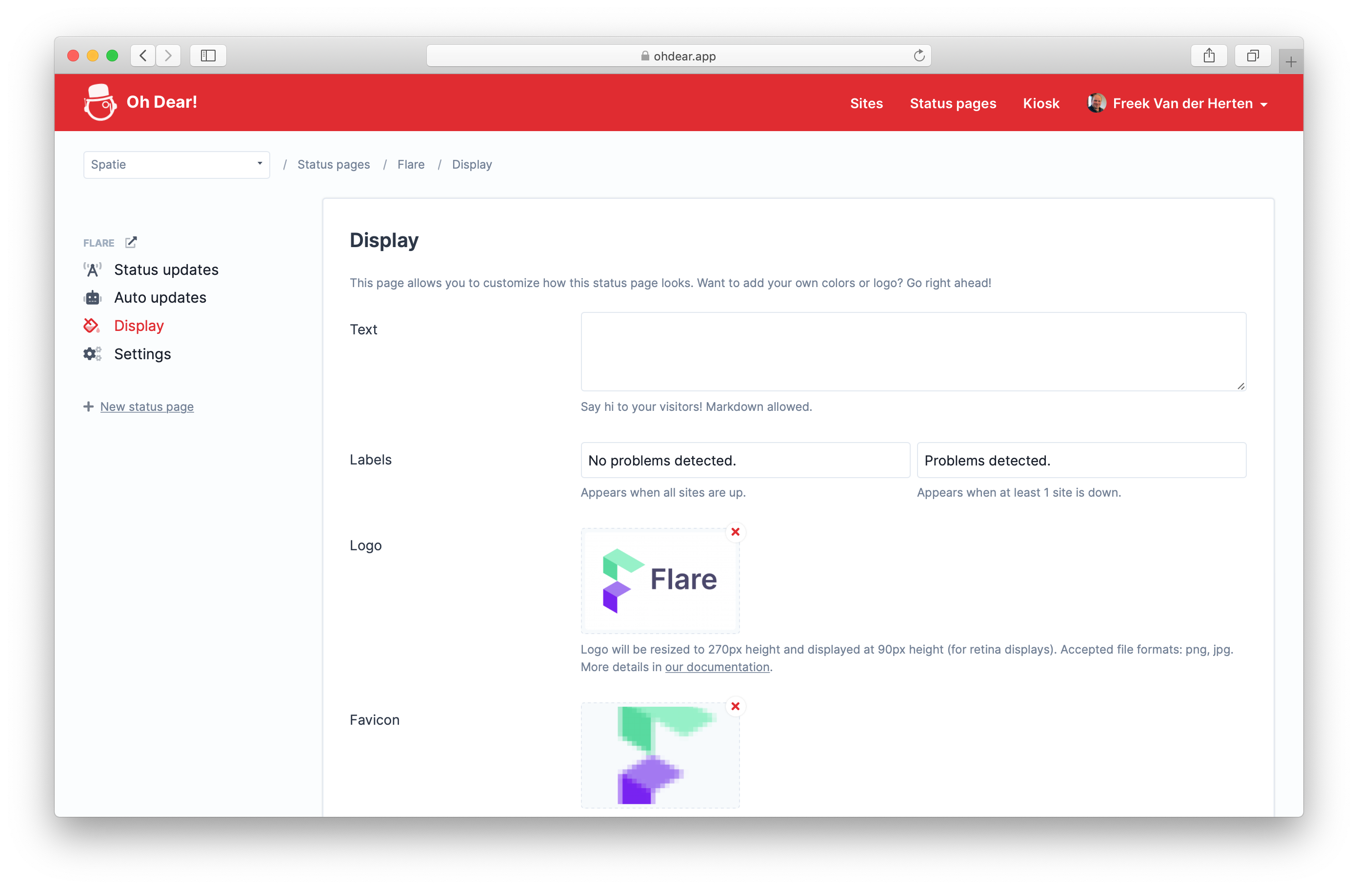 Display settings